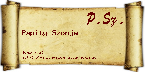 Papity Szonja névjegykártya